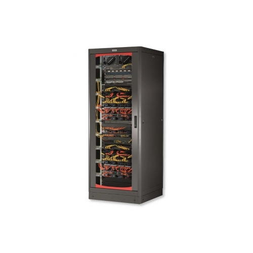 Szafa Stojąca Złożona 42u 600x600 Rack 19 Drzwi Szkło Czarna